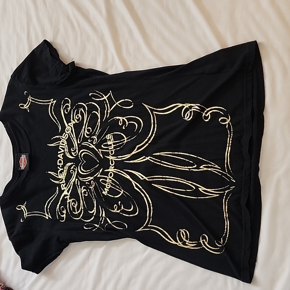 Black tee, medium, Harley Davidson